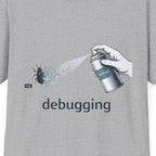 Close-up of the Debugging spray can and bug artwork on Sport Grey